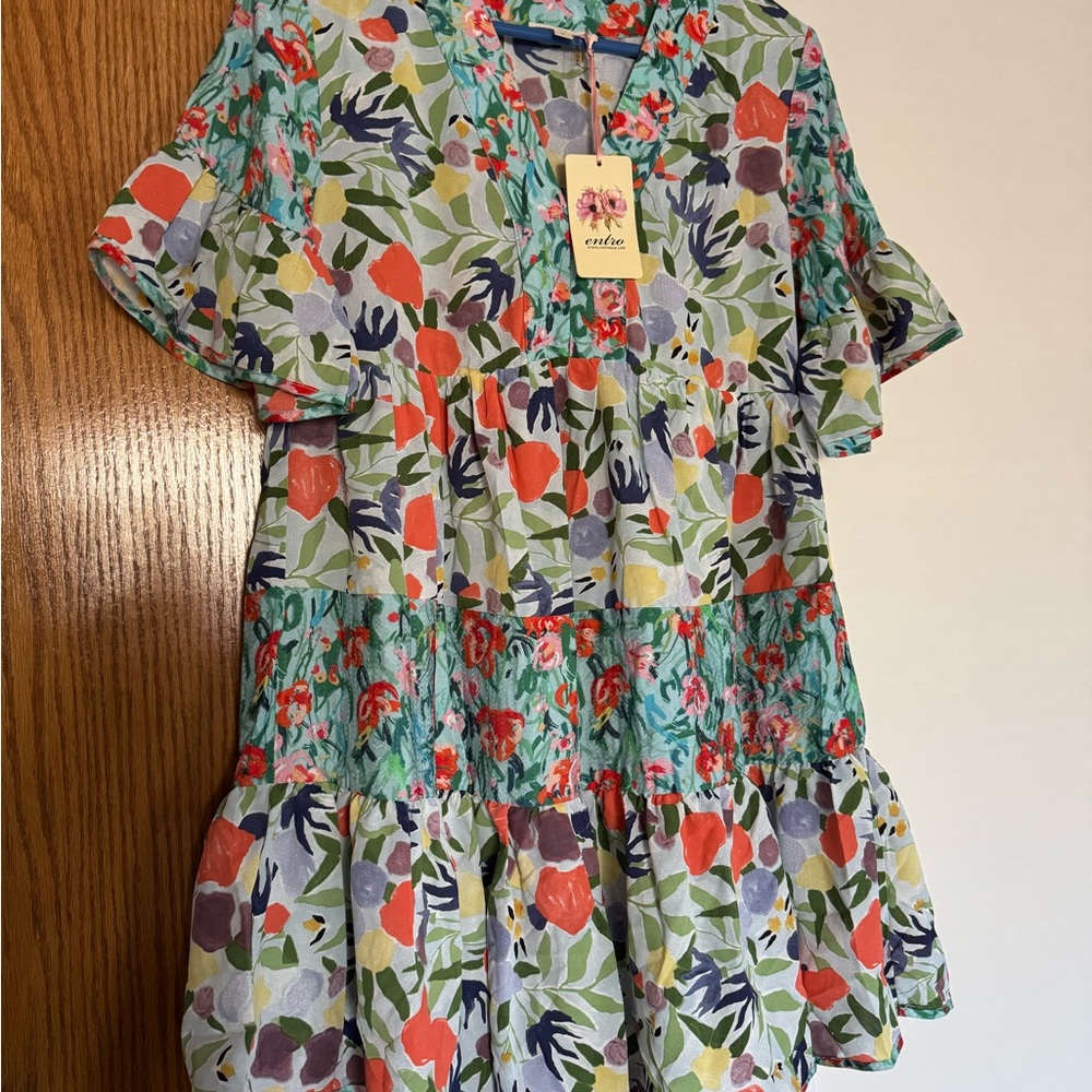 Colorful Floral Summer Dress by Entro
